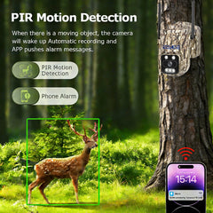 Hieasy 4G Wireless 3MP Mini Solar Battery AI Camera 4G IP Waterproof Wall-mounted Installation AOV PTZ Hidden Camera