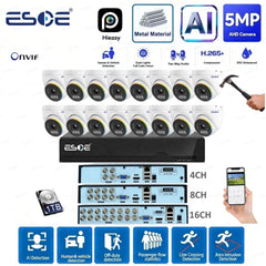 ESOE 5MP AHD CCTV security camera system with DVR and dome cameras complete kit