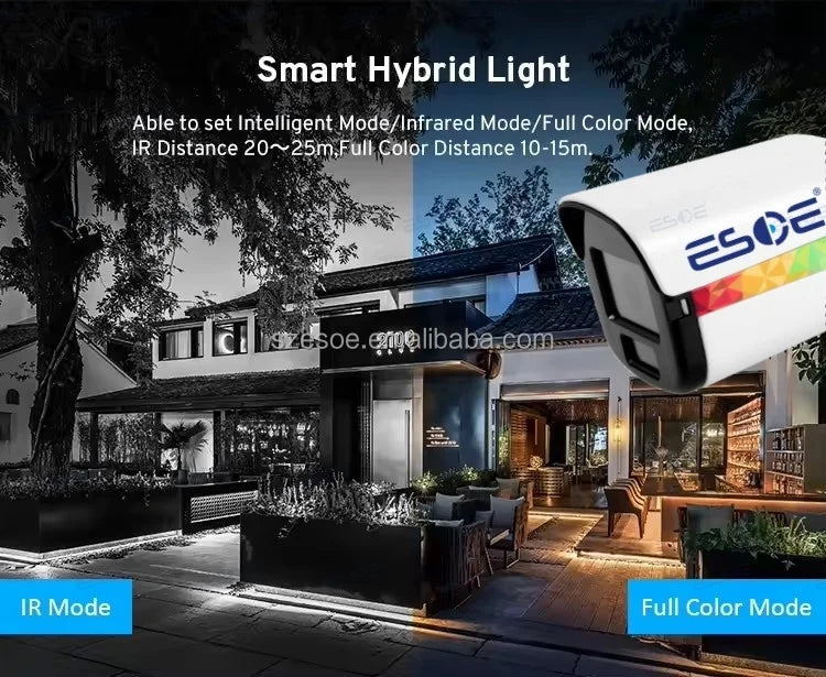Smart hybrid dual-light security camera with warm and cool LED technology