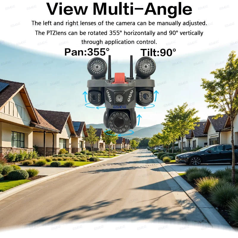 PTZ control pan 355 degree and tilt 90 degree for full angle coverage