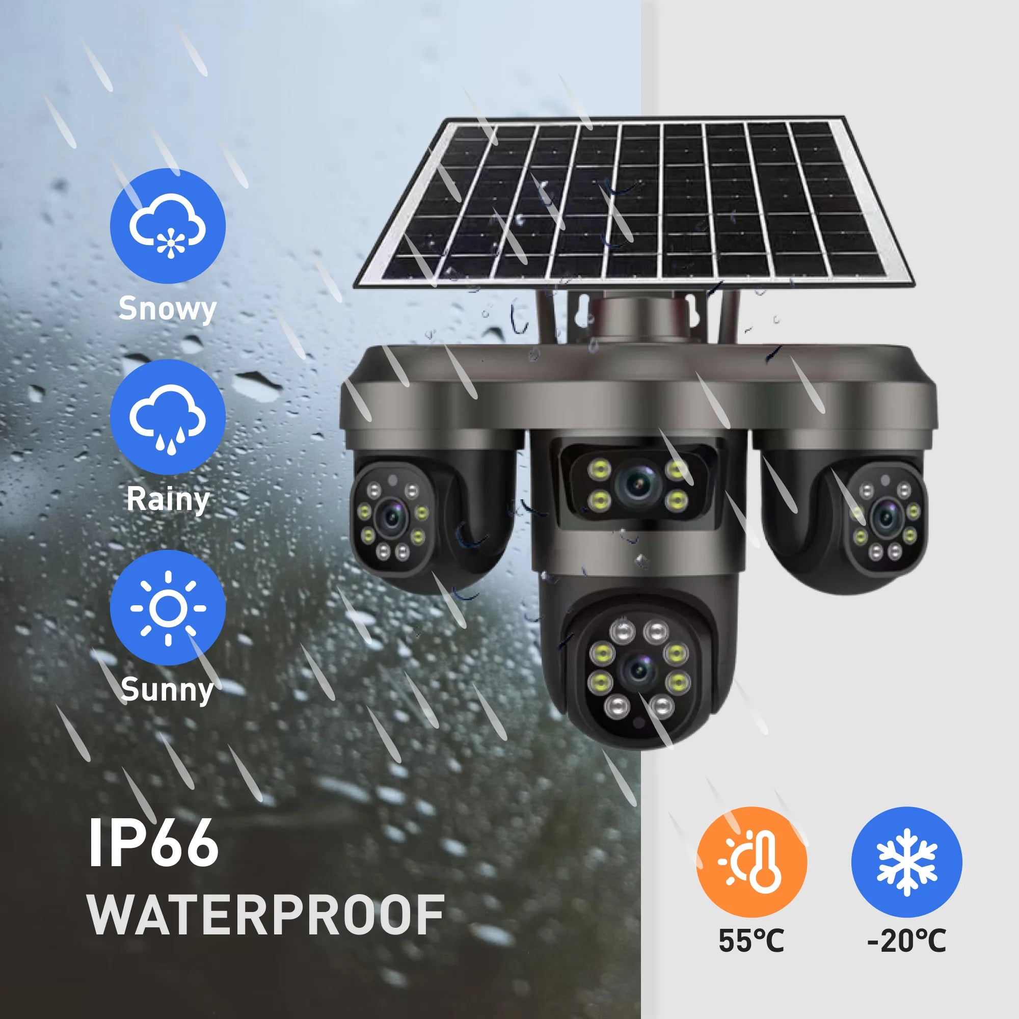 IP66 waterproof rating and durable outdoor design