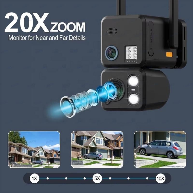 20X zoom comparison showing detail levels for near and far monitoring