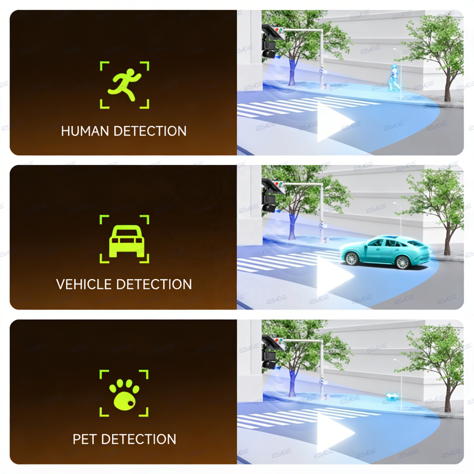 AI detection identifying humans vehicles and pets separately