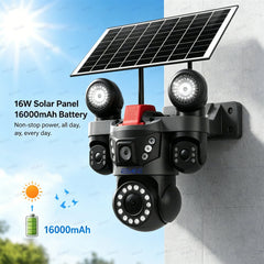 16W solar panel and 16000mAh high capacity battery for non-stop power