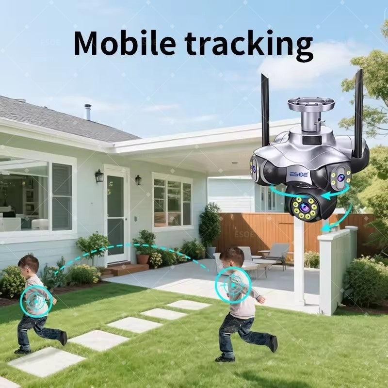 Auto human tracking following person movement across yard