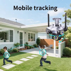 Auto human tracking following person movement across yard