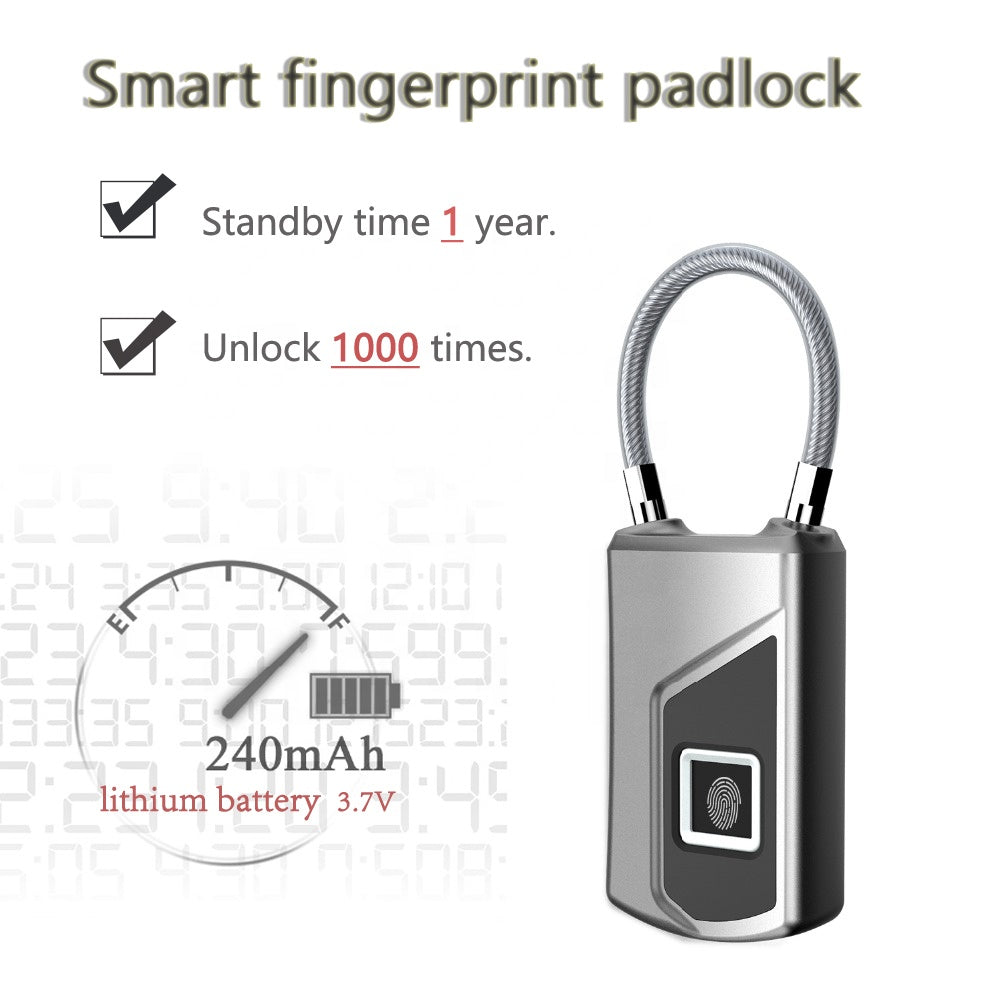 Hot selling New Style Security Suitcase Lock Smart IP66 Waterproof Unlock Within 300ms Fingerprint Padlock