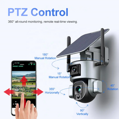 4K 4MP 4G WiFi 4X 10X zoom Wireless outdoor Solar Powered Security IP Auto Human Track 8MP Dual Lens CCTV 4g solar ptz camera