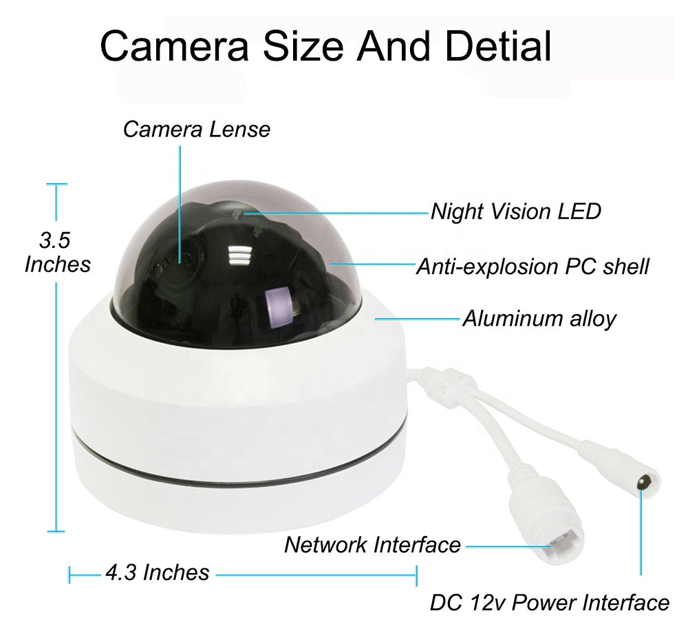 2.5'' Full HD 5MP ONVIF 4X Auto Optical ZOOM outdoor IP66 Mini p2p POE Ip Speed Dome Camera ptz IR Night Vision Security Camera